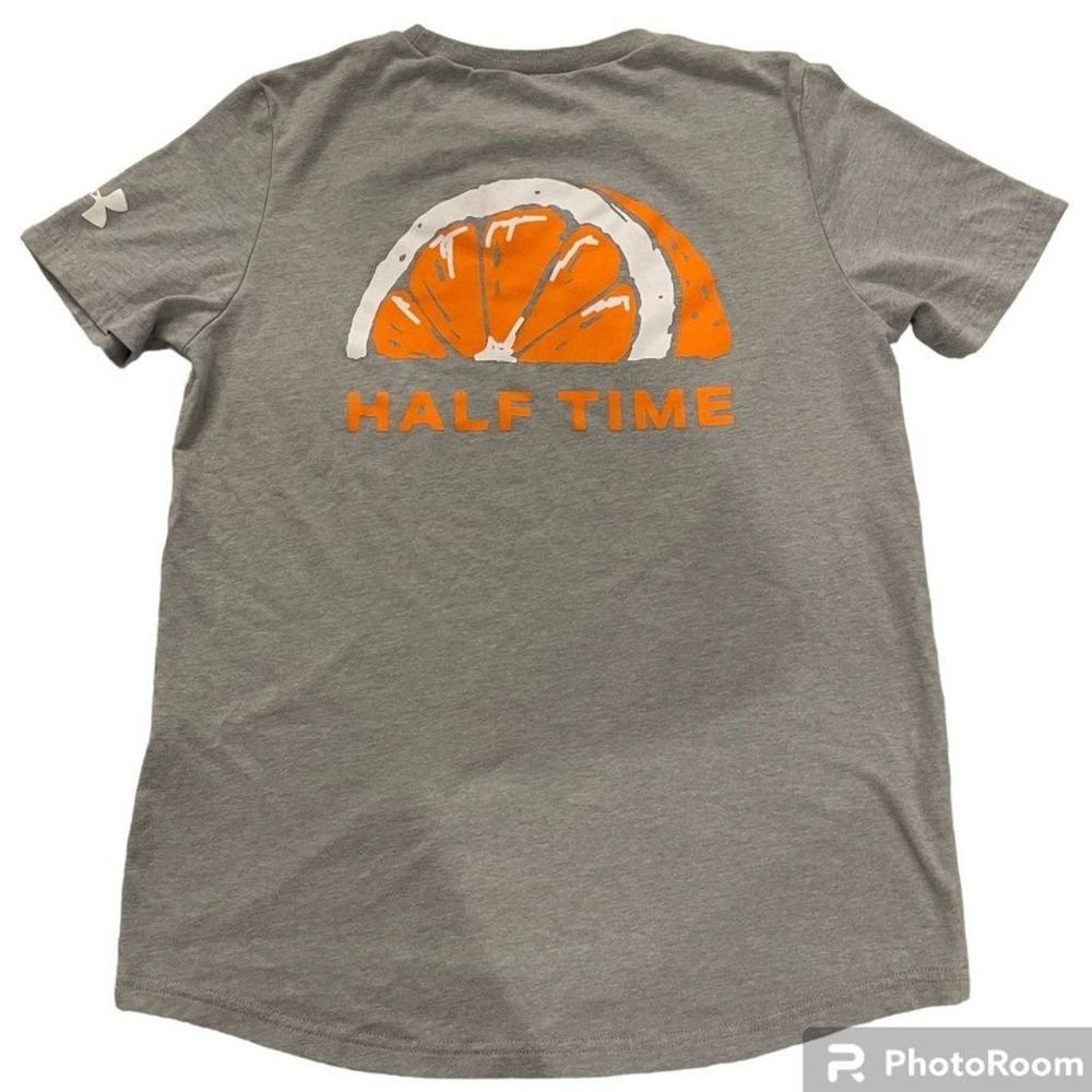 Under Armor Boy's Half Time Gray T-Shirt Large